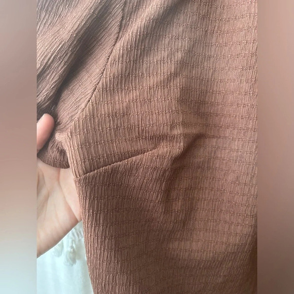 Monteau Los Angeles cropped blouse brown size M - Picture 4 of 8